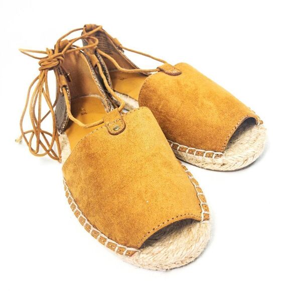 New Apt 9 Espadrille Lace Up Sandals Cognac Tobacco Sz 7M - Picture 4 of 10